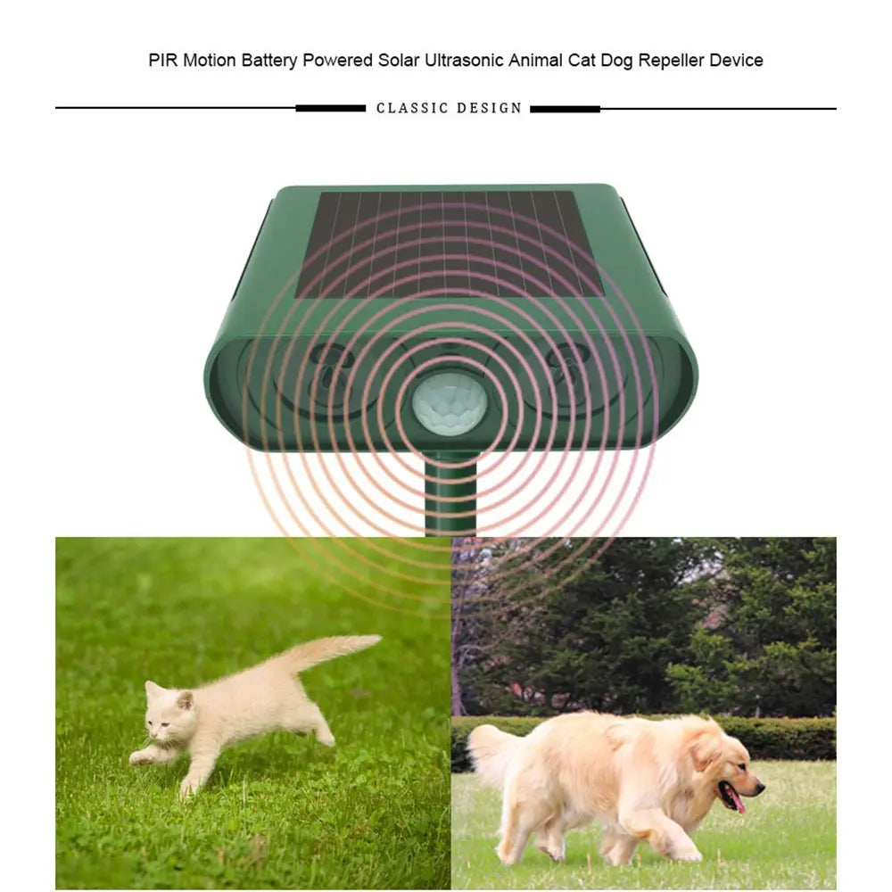Solar Waterproof Ultrasonic Animal Repeller for Yard