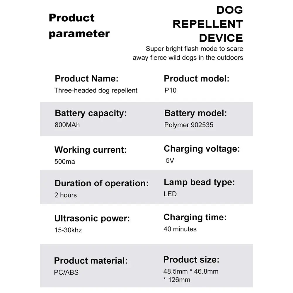 Rechargeable Ultrasonic Dog Bark Deterrent Device