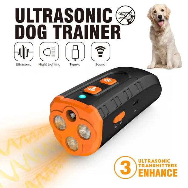 Ultrasonic Anti-Barking Device with Flashlight Deterrent