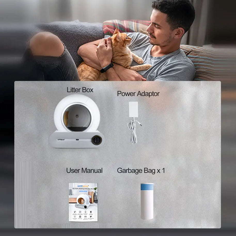 65L+9L Smart Self-Cleaning Cat Litter Box with App Control