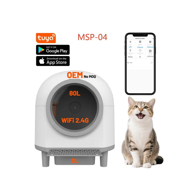65L+9L Smart Self-Cleaning Cat Litter Box with App Control