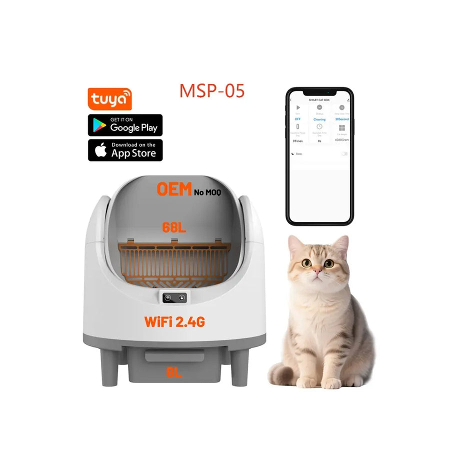 65L+9L Smart Self-Cleaning Cat Litter Box with App Control