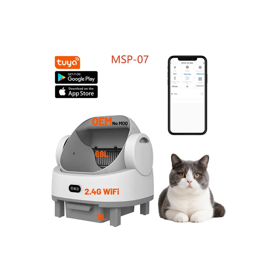 65L+9L Smart Self-Cleaning Cat Litter Box with App Control